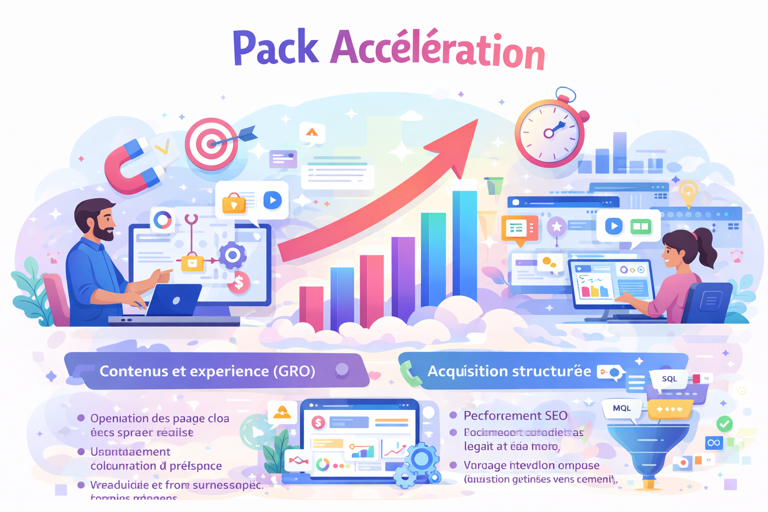 Illustration du Pack Accélération : croissance digitale, automatisation et pilotage