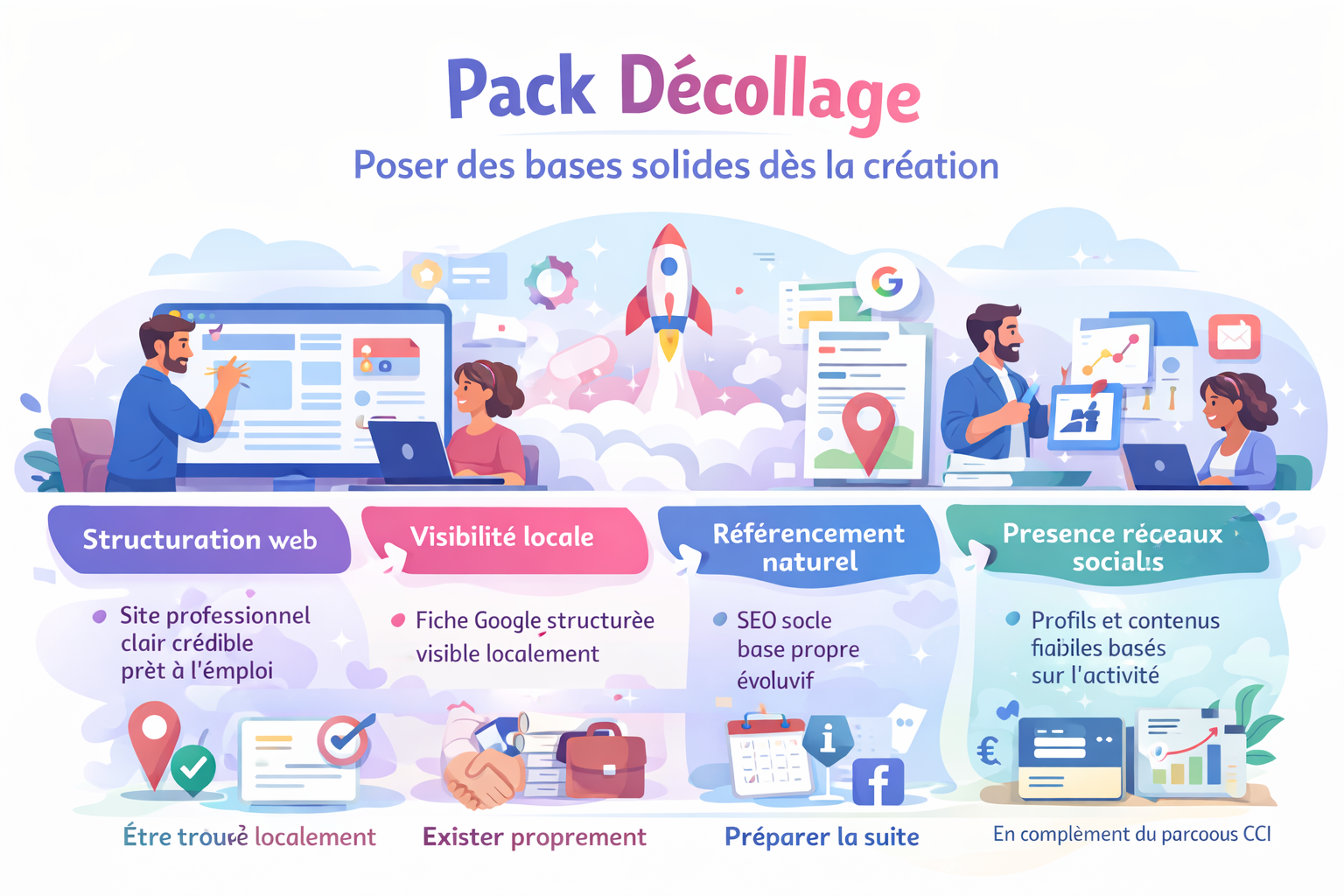 Illustration du Pack Décollage pour les créateurs d'entreprise